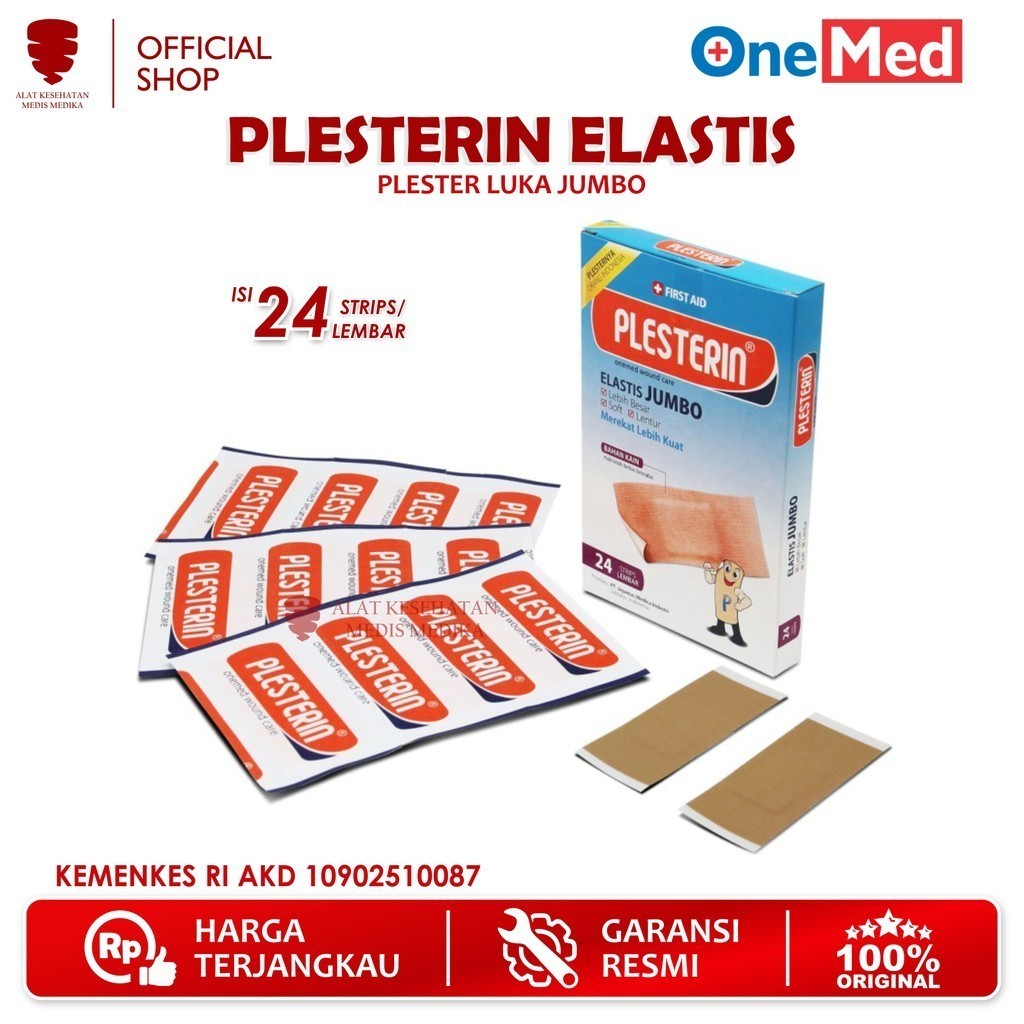Onemed Plesterin Elastis Jumbo Isi 24 Pcs Plester Luka Coklat Elastis Medis