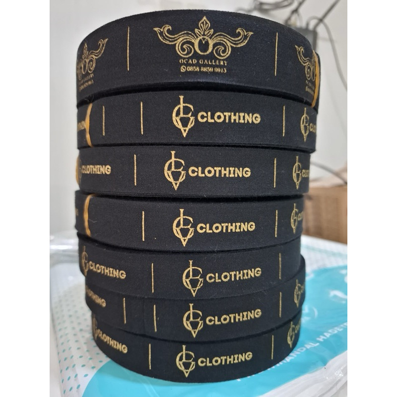 

label katun hitam lembut label katun(50 meter