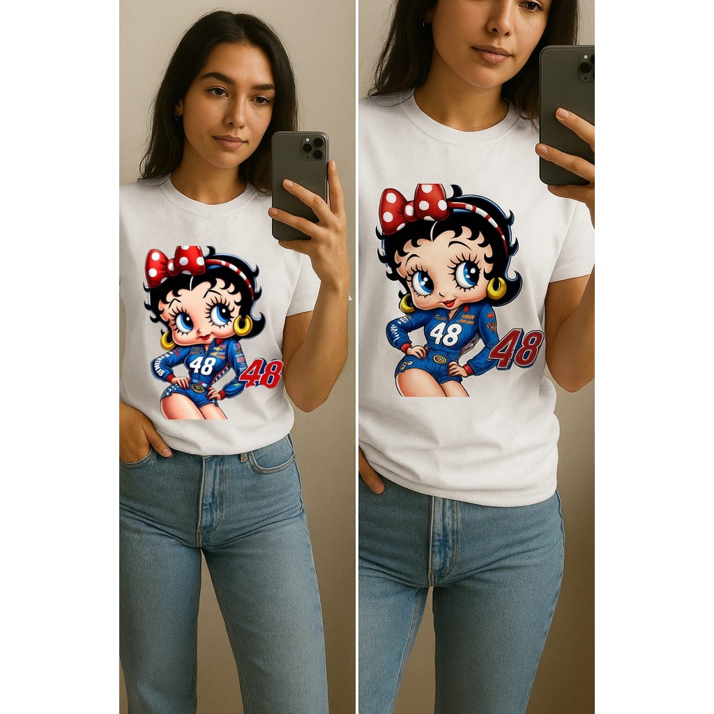 kaos oversize betty boop import atasan wanita premium kombed 24s