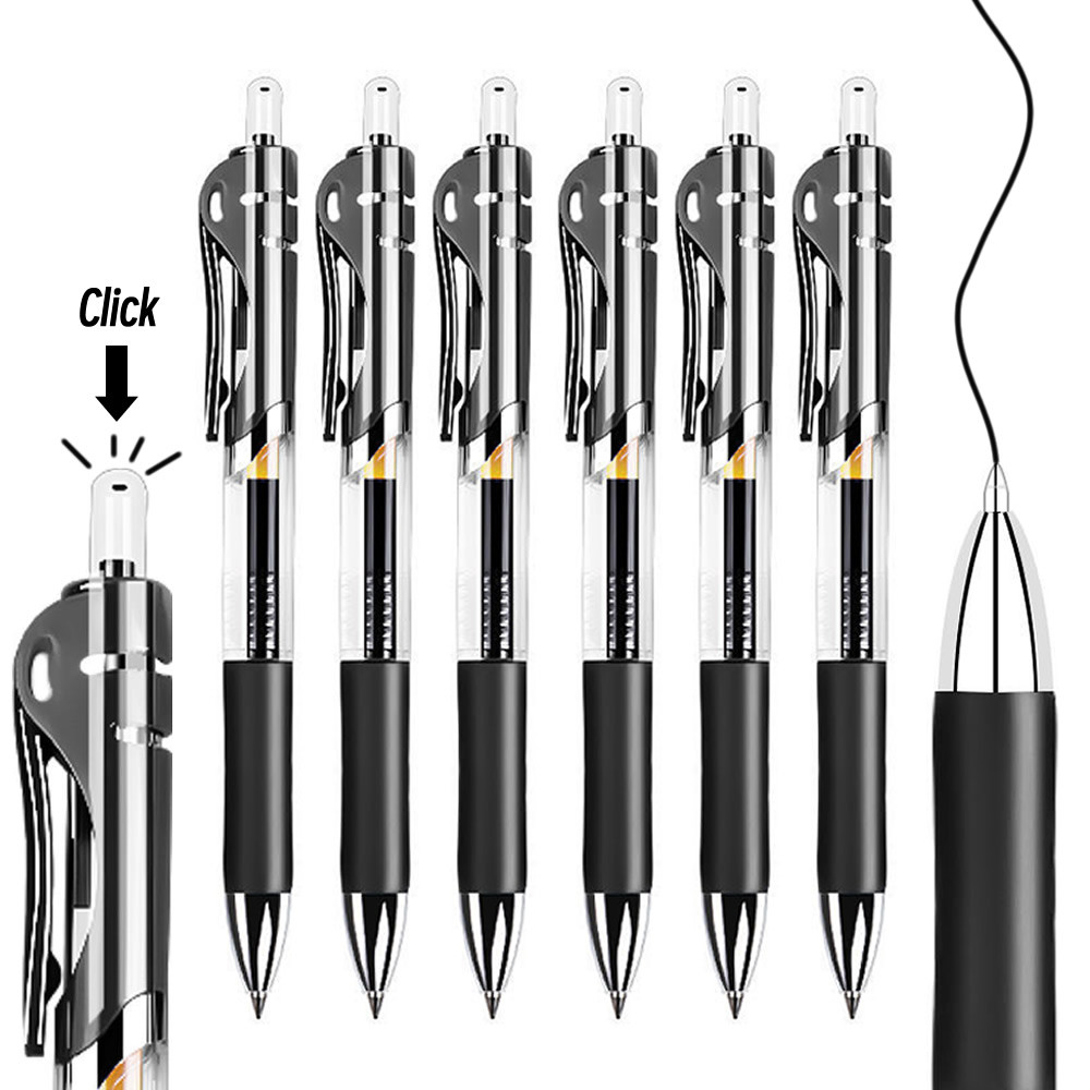 

1/5/10Pcs 0.5mm Black Ink Retractable Pen Pens for Writing Gel Aesthetic Stationery Kawaii Supplies Cute Lot Office Accessories