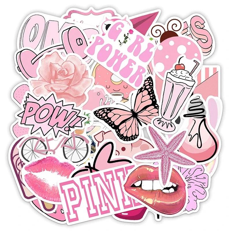 

50PCS/Pack Cute Cartoon VSCO Girl Stickers Waterproof to DIY Laptop Suitcase Snowboard Motorcycle Car Decals Toy For Children