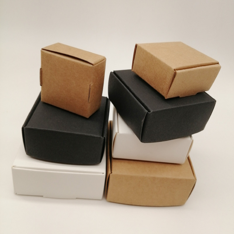 

100pcs White/Black/kraft Paper Gift Box Kraft Paper Box for Gifts Birthday Party Wedding Candy Box Storage Packing Box Wholesale