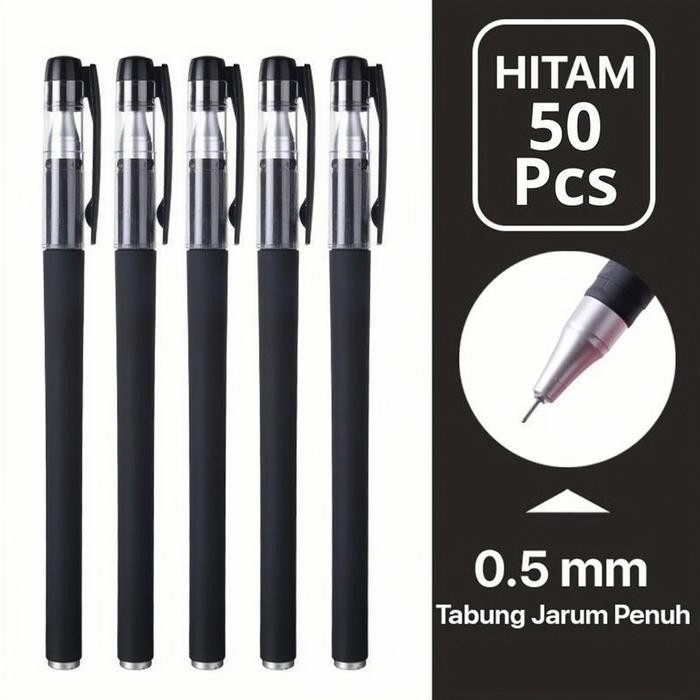 

Sale (BISA COD) 50 PCS PULPEN GEL 0.5MM Ballpoint Tinta HITAM Plastik Perlengkapan Kantor Alat Tulis Sekolah Stationery Best Seller Tinta Berkualitas Tinggi Tulisan Jelas dan Akurat - 50PCS Tbk