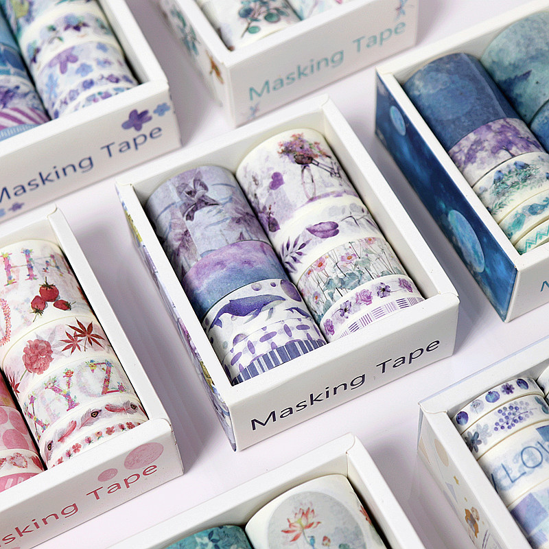 

10 rolls Washi Tape Set Scrapbooking Masking Stickers for Paper DIY Craft Gift Decoration Student Stationery Supply