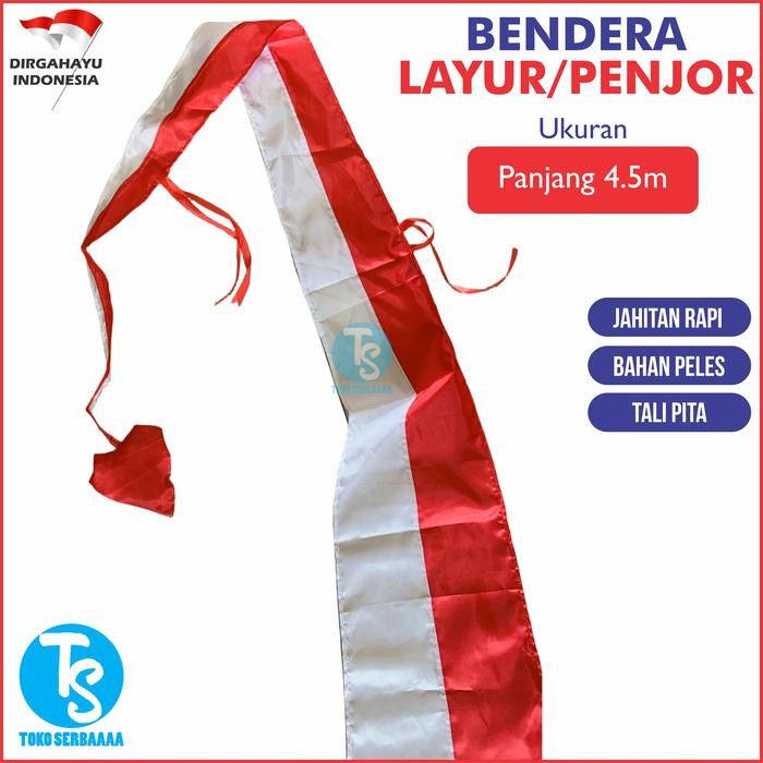 Bendera Merah Putih Indonesia Bendera Umbul-Umbul Penjor / Umbul-Umbul Layur 4.5 Meter