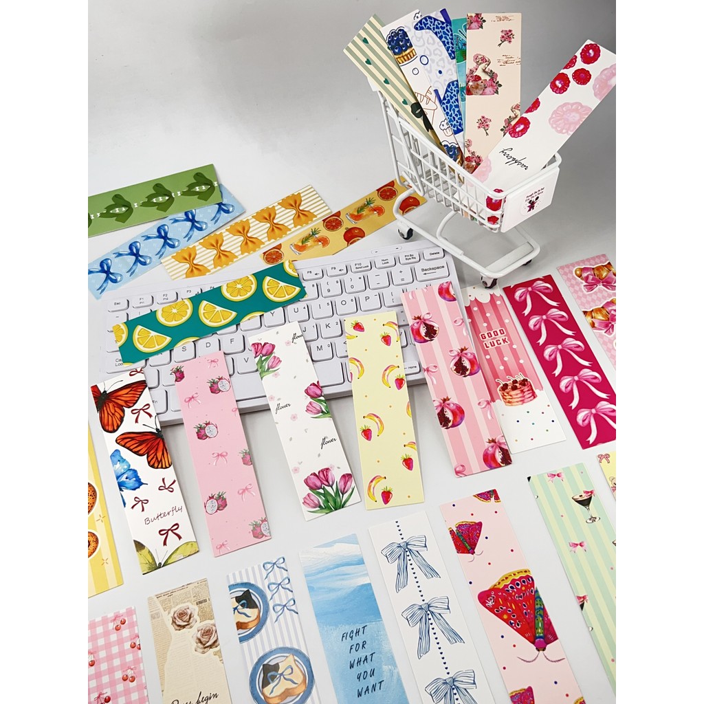 

30Pcs Coquette Doodle Bookmarks Assorted Designs Premium Paper Bookmark Set Perfect for Readers Book Page Markers