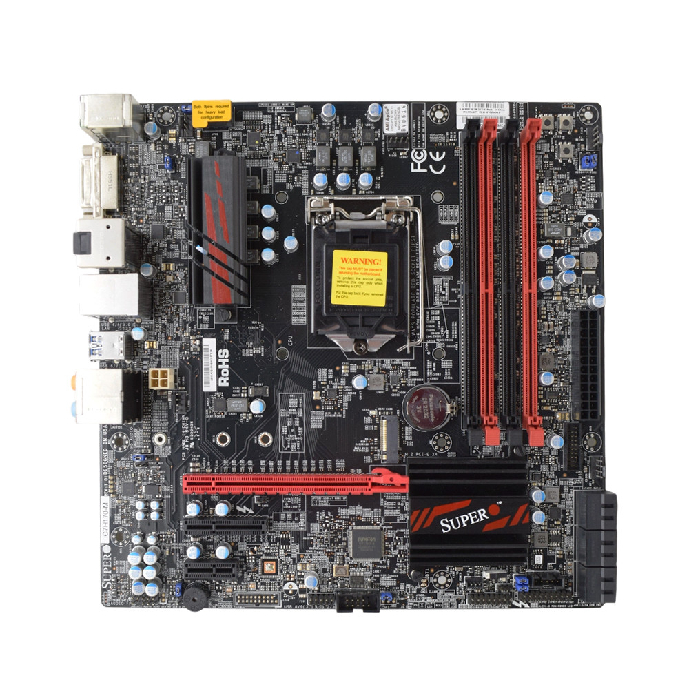 Supermicro C7H170-M LGA1151 ATX Motherboard, Intel H170 Chipset, DDR4 RAM, M.2 Slot, USB3.0, HDMI/DV