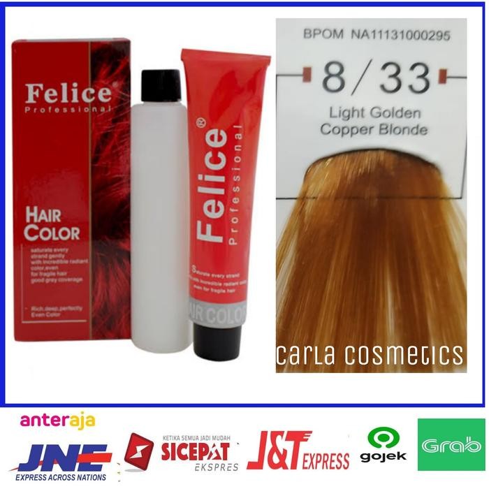 hair color felice cat rambut 8.33 light golden copper blonde