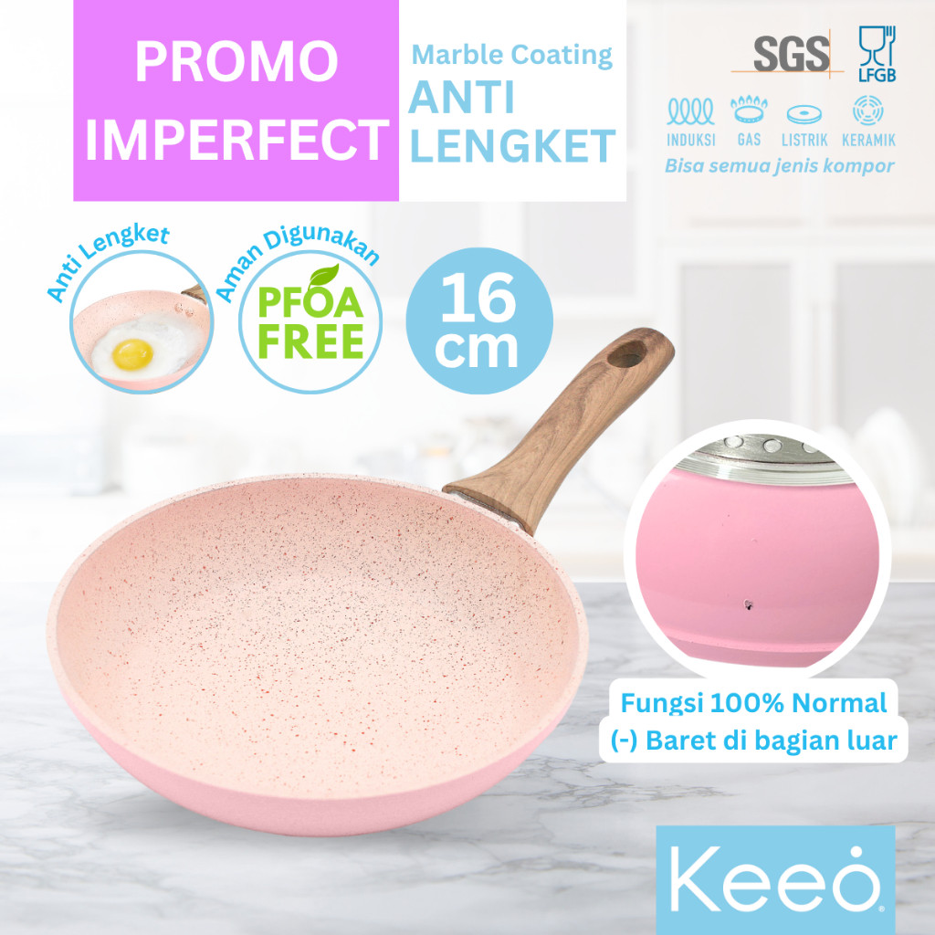 [IMPERFECT] Keeo Wajan Penggorengan dan Panci Anti Lengket Marble Granit