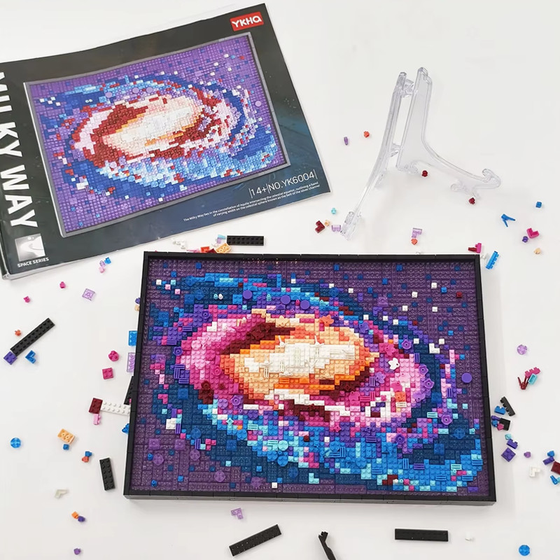 

NEW The Milky Way Galaxy Oil Painting Building Blocks Creative Set Famous Nebula Art Photo Frame Home Decorations Toy Adult Gift