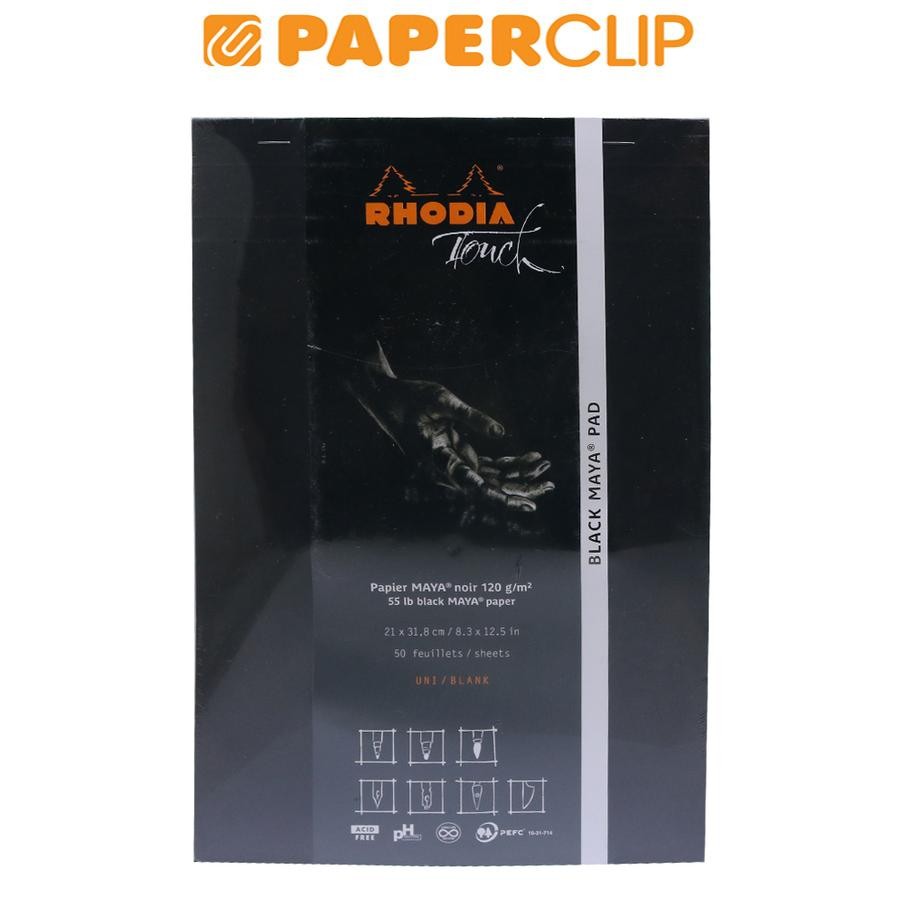 

SKETCHPAD RHODIA TOUCH A4 BLACK MAYA PAD BLANK 116112C