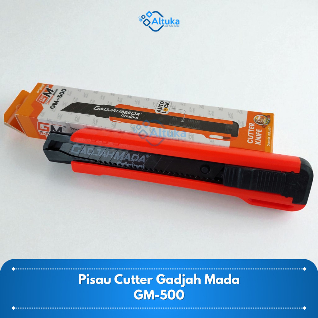 

Cutter Knife Gadjah Mada GM-500 Pisau Pemotong Auto Locking Tajam Pemotong Kertas