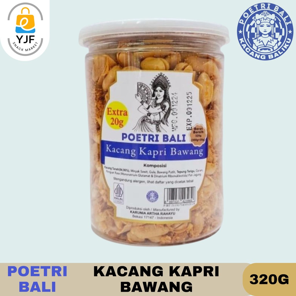 

Poetri Bali Kacang Kapri Bawang 320g / Cemilan Kacang Kapri Rasa Bawang