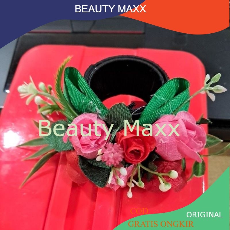 [ORIGINAL] Hiasan Rambut Kuntum Bunga Mawar / Aksesoris Rambut Bunga Mawar / Ikat Rambut Bunga Rose 
