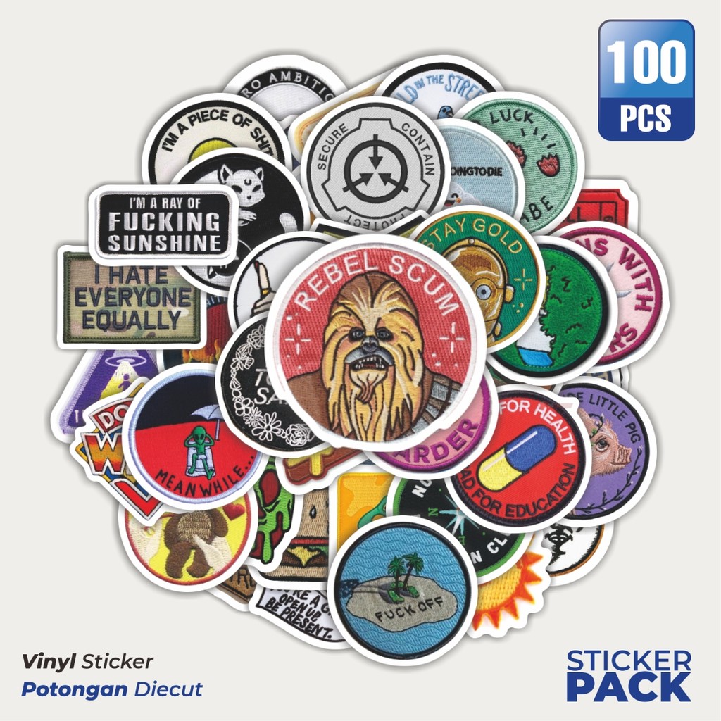 

Super Hemat! 100 PCS Stiker Patch V3 Waterproof Aesthetic- Untuk Laptop, Motor, dan Helm - Paper Stationery Pack