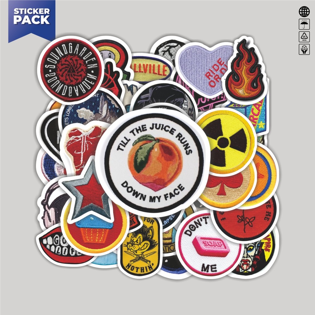 

[100PCS]Stiker Pack Stiker Patch V5 Aesthetic Vinyl Anti Air Dekorasi Sticker Laptop Buku Journal Koper Helm Casing HP Gitar Helm Skateboard