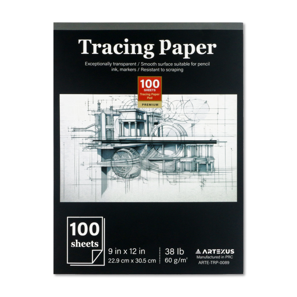 

Tracing Paper for Drawing, 9 X 12'' Tracing Paper Pad, 100 Sheets Transparent Vellum Paper for Tracing Pads, 38lb/60gsm
