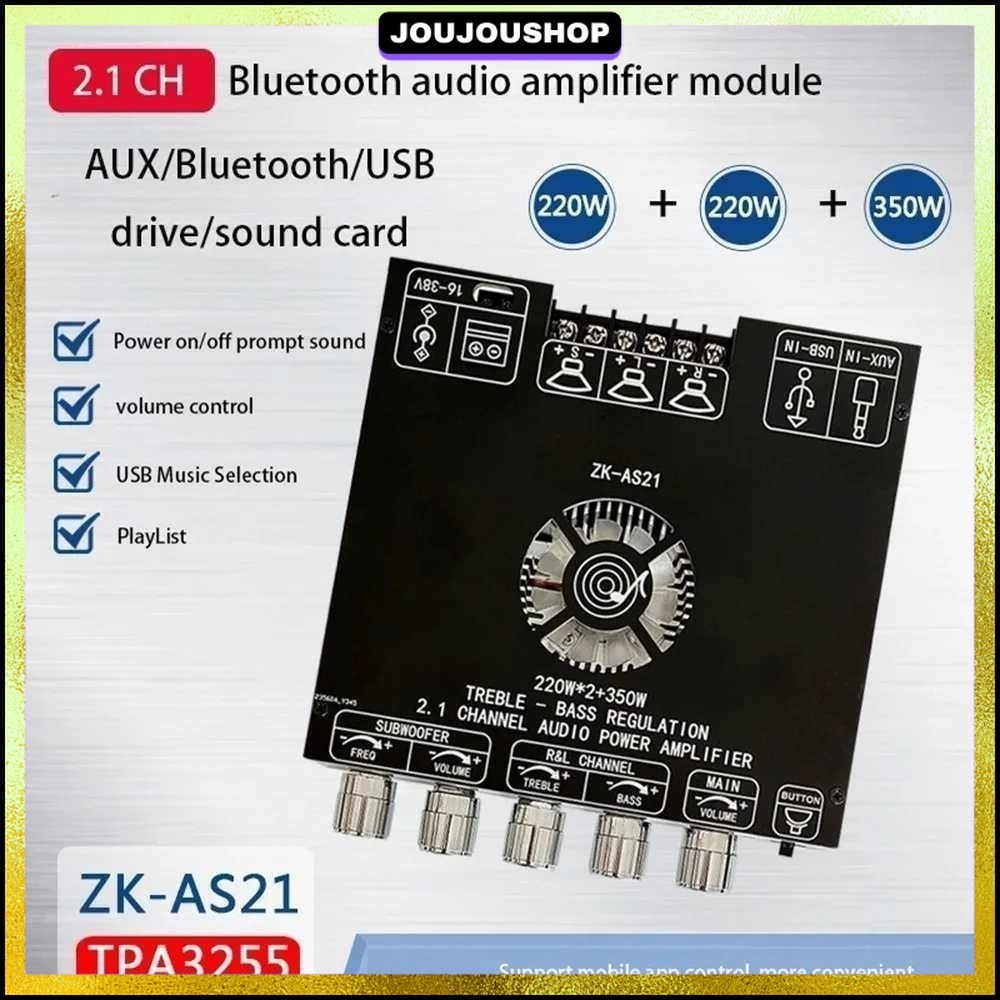 Amplifier Board Audio Bluetooth USB 2.1 Channel DIY - ZK-AS21