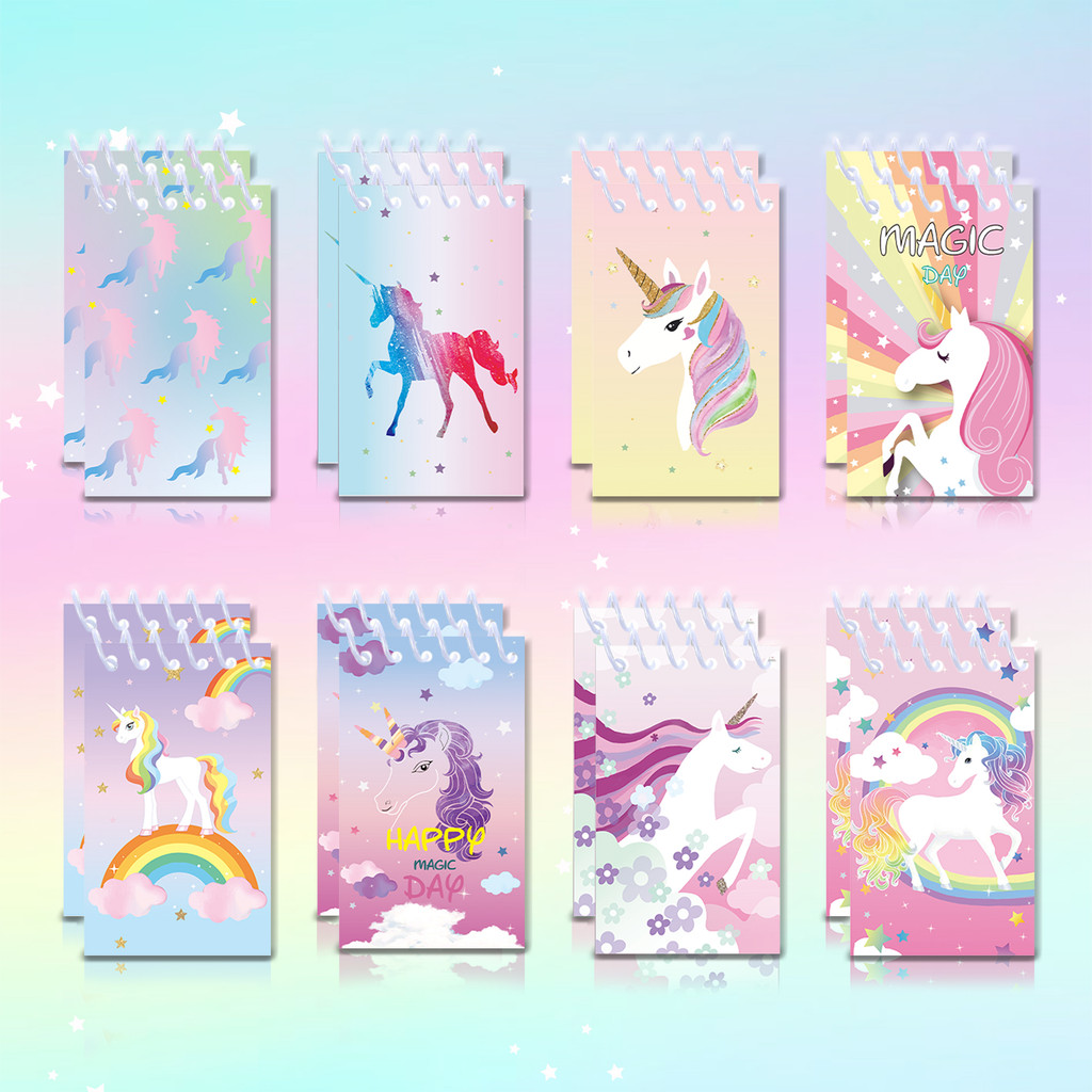 

Unicorn Theme Mini Spiral Pocket Notebooks Memo Pad Coil Booklet Notepads For Office Stationery School Diaries Kids Gifts
