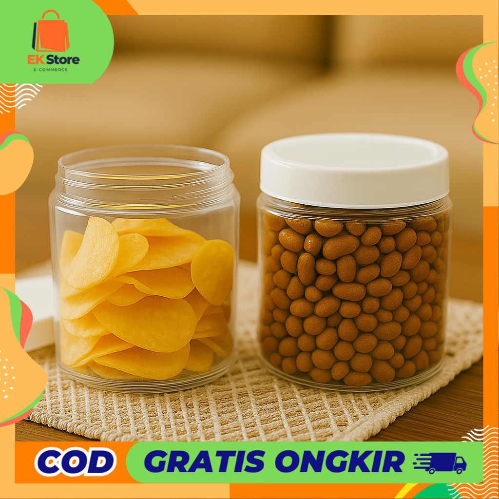 EK Isi 6 pcs toples tabung silinder 650 ml // toples kue kering // toples bumbu dapur