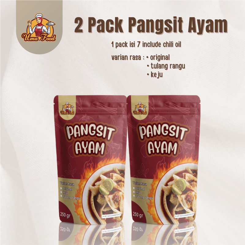 

2 PACK PANGSIT AYAM KUAH CHILI OIL / PANGSIT AYAM KEJU / PANGSIT AYAM TULANG RANGU / PANGSIT MERCON / PANGSIT GORENG KUAH KUKUS PEDAS UMAFOOD