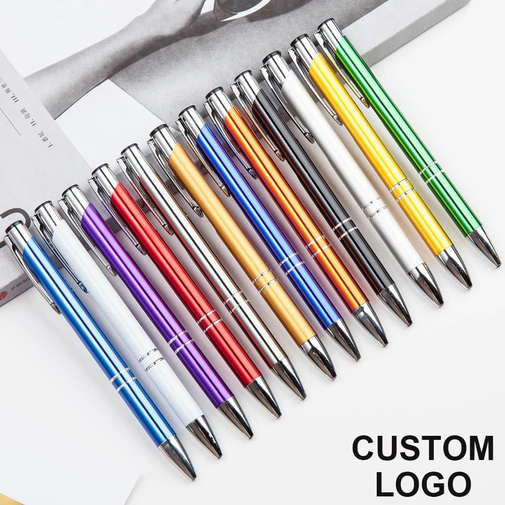 

100 50 20 Pcs Custom Ballpoint Pen Metal Pen Support Custom Logo Advertising Wholesale Personalized Pen Advertising Gift