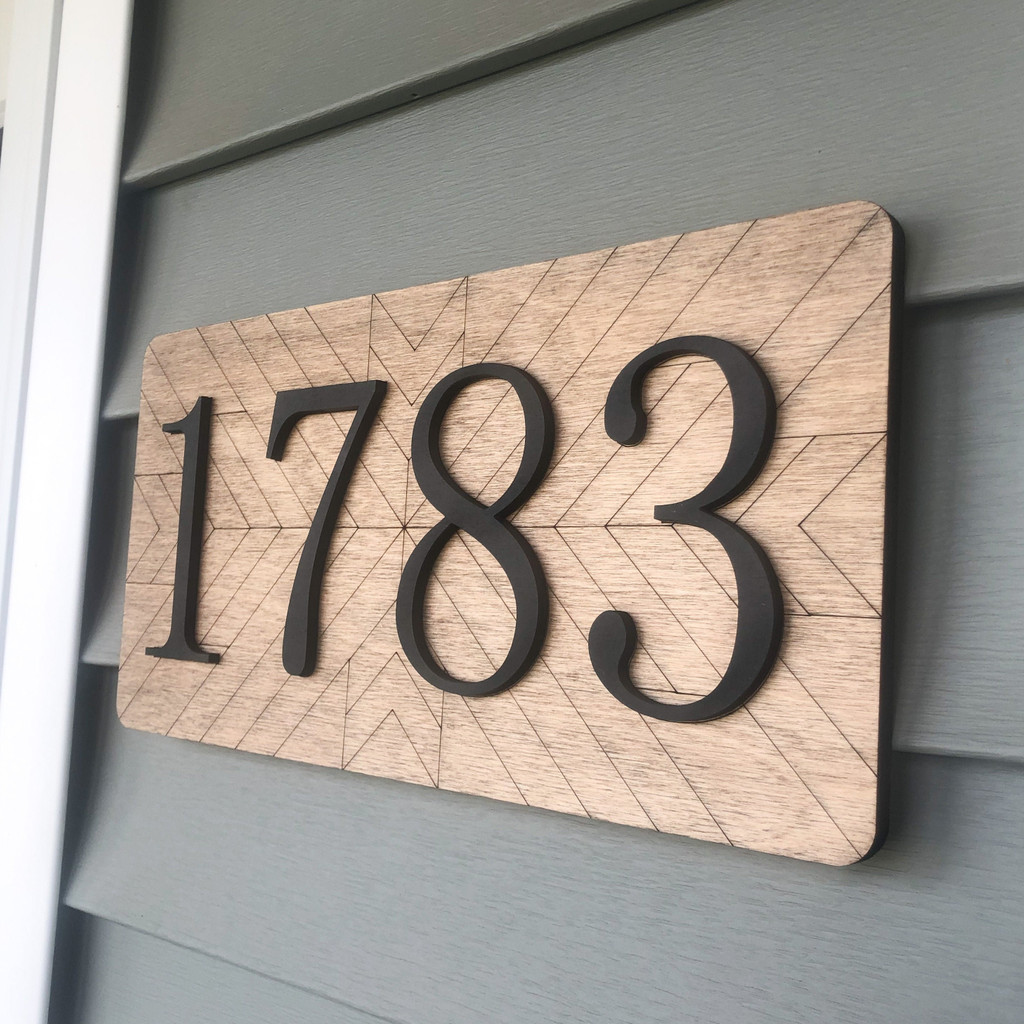 

Wooden art home outdoor decoration house number plate wooden base acrylic digital laser engraving