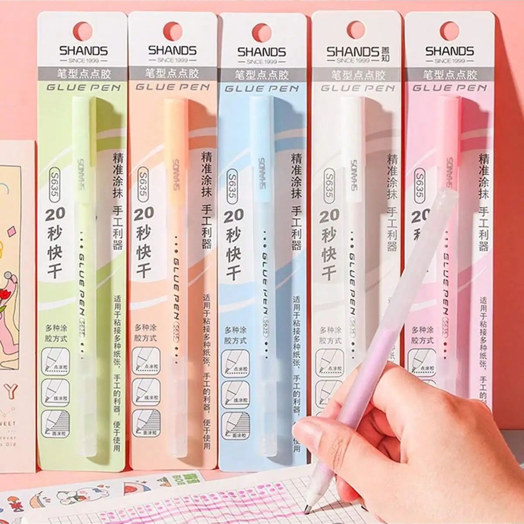 

1+3Pcs Macaron Dispensing Pen Student Diy Hand Account Manual Quick-drying Glue Dispensing School Office Supplies Stationery