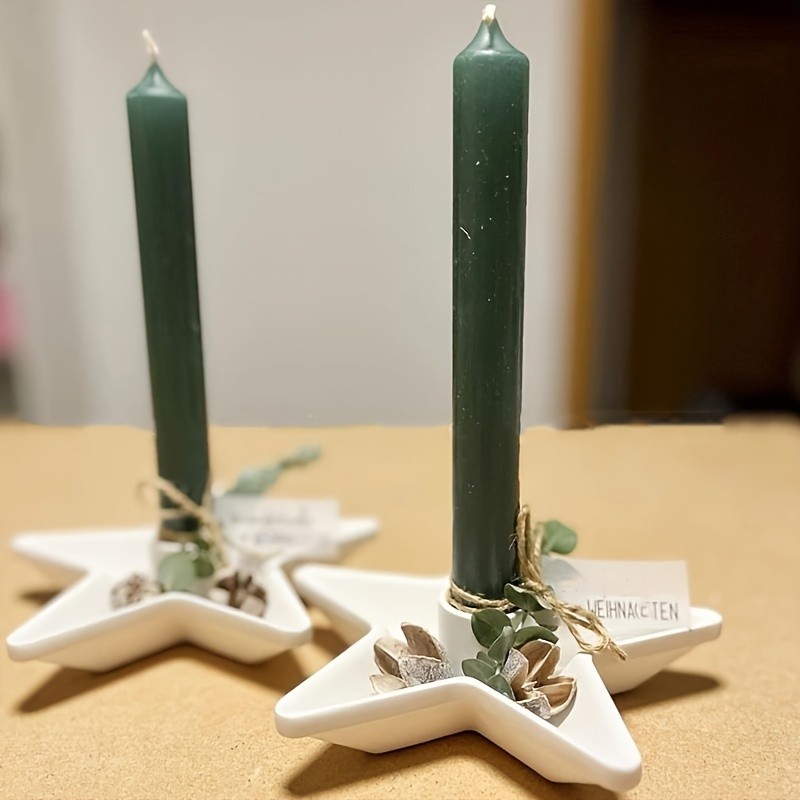 

1pc Star Shape Candlestick Holder Silicone Mould DIY Candle Holder Gypsum Resin Silicone Mold Cement Candle Tray Injection Molds