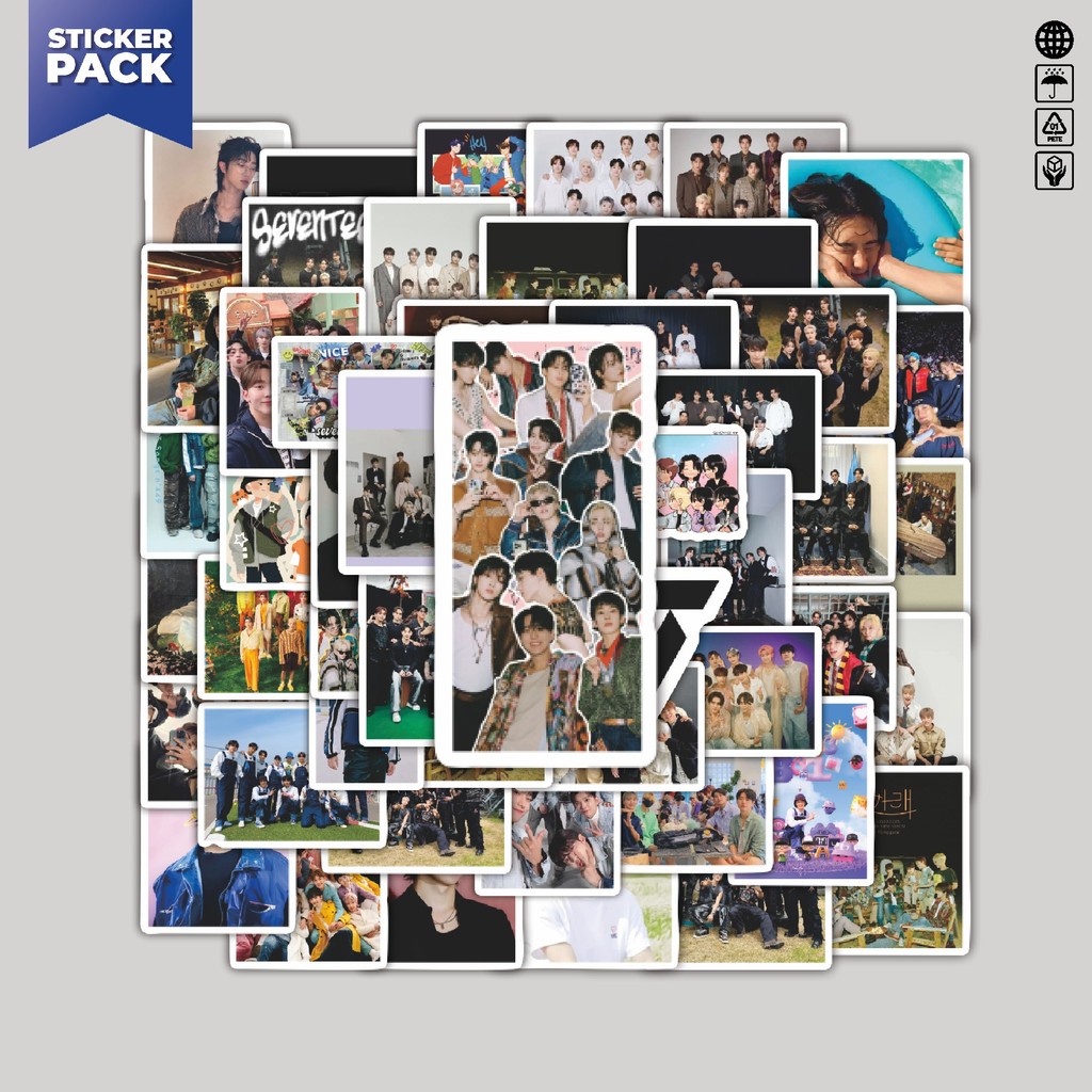 

[100PCS]Stiker Pack Stiker Boy Group Seventeen Aesthetic Vinyl Anti Air Dekorasi Sticker Laptop Buku Journal Koper Helm Casing HP Gitar Helm Skateboard