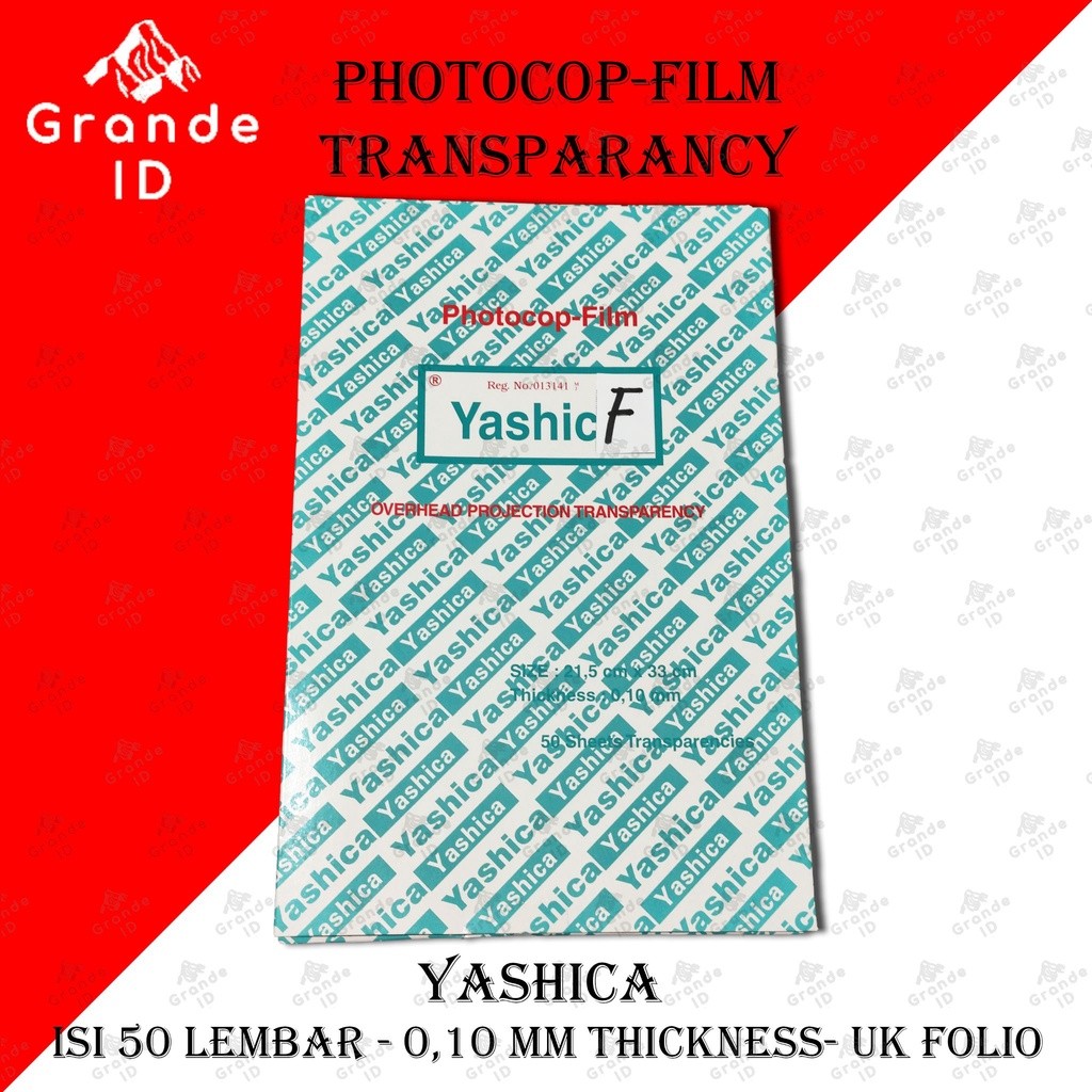 

OHP TRANSPARANCY FILM YASHICA ISI 50 PCS PLASTIK TEBAL 0,1MM A4 FOLIO