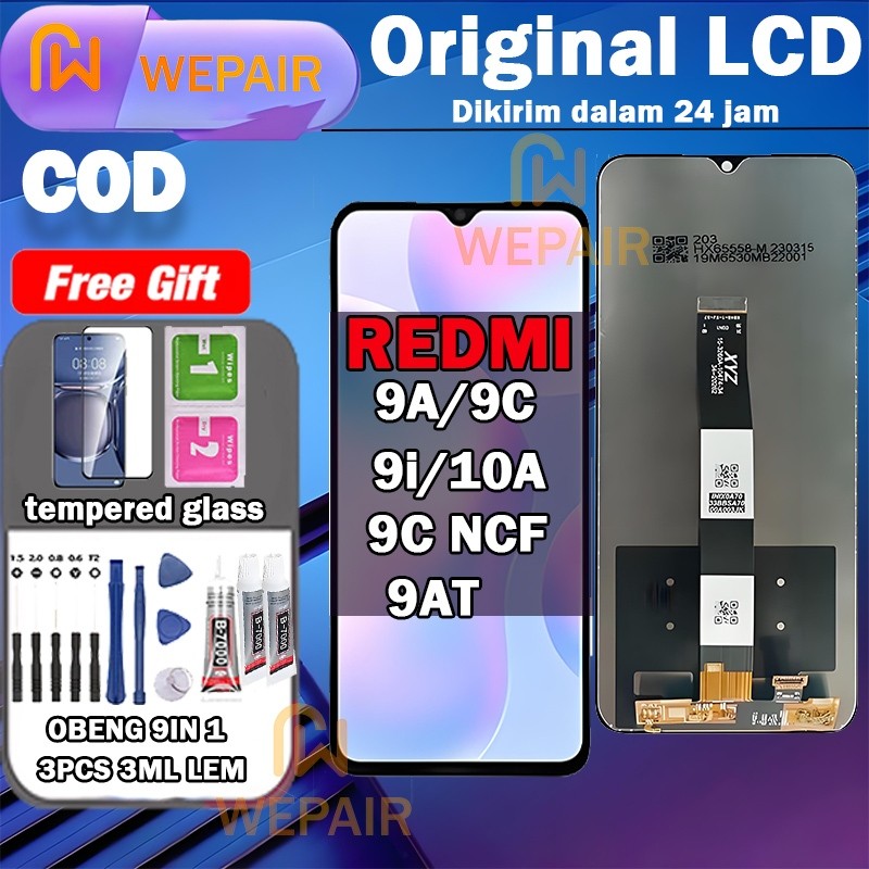 LCD Redmi 9a/9c/9c ncf/9AT/10a/9i Fullset Komplit ori asliWEPAlR+Ready stock+Garansi 1 TahunCOD