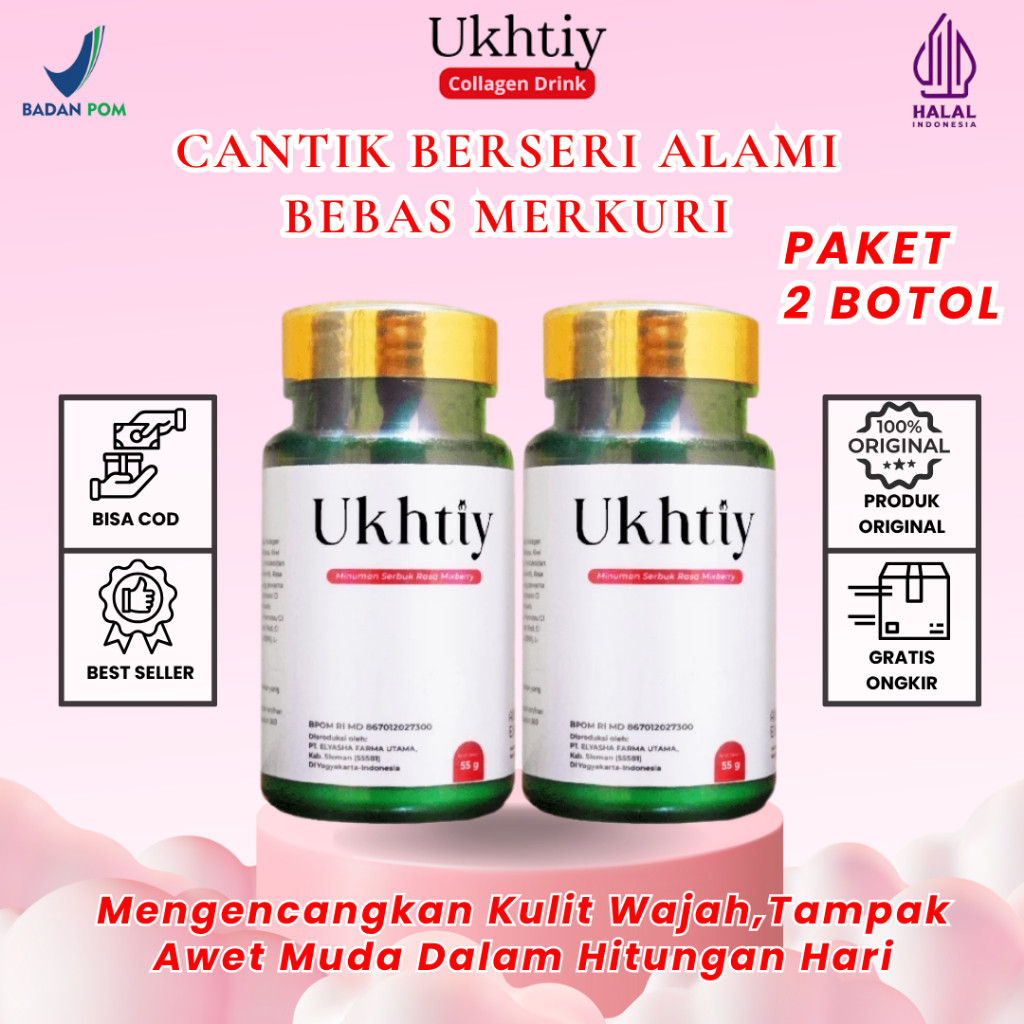 Ukhtiy Collagen Paket 2 Botol - Rahasia Awet Muda: 2 Ukhtiy Collagen Original