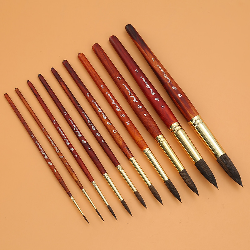 

Mixed hair round tip mop brush, Watercolor pen Water Chalk Art Crochet pen School art supplies, Painting professional brush