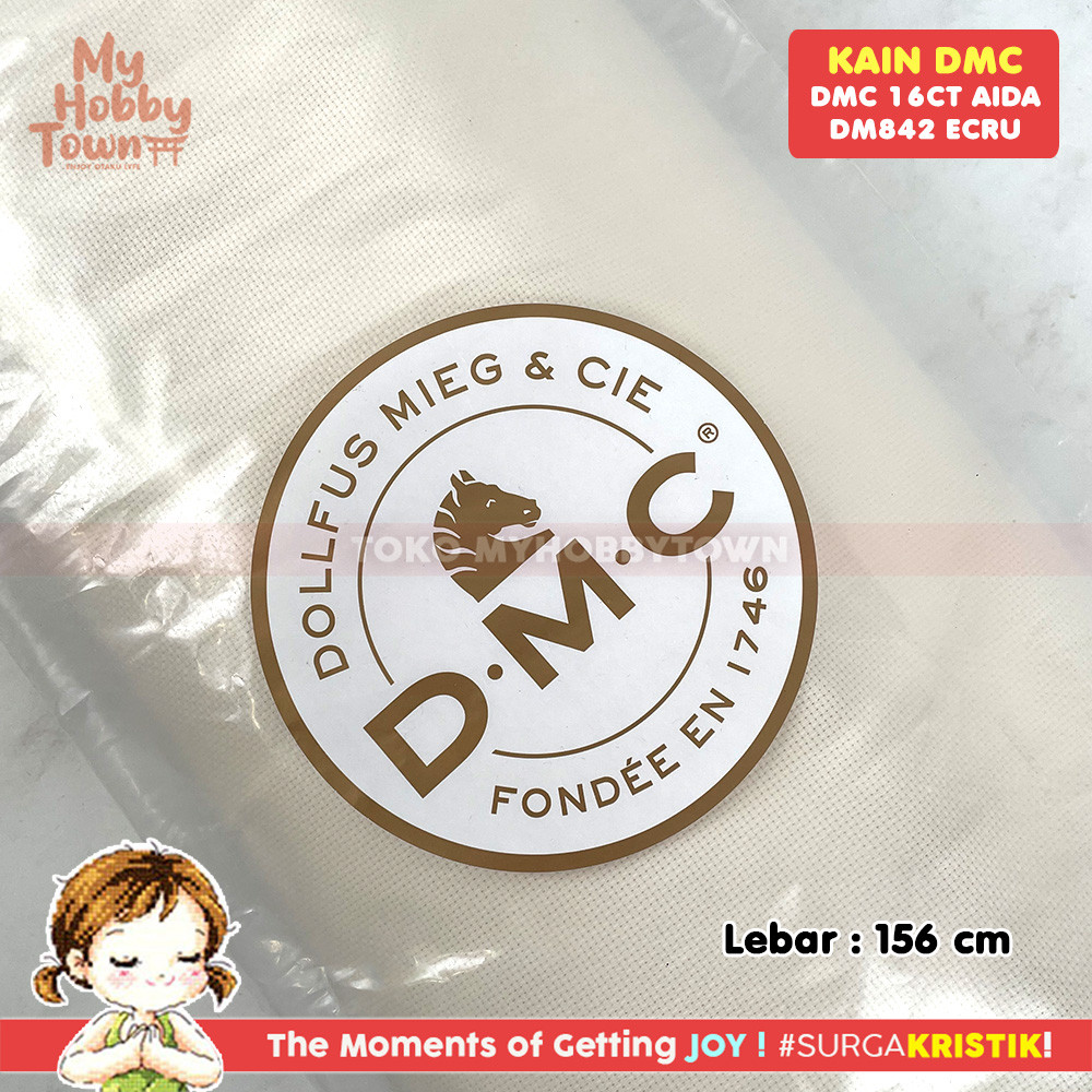 Kain Sulam Kristik Strimin Aida DMC 16ct ECRU DM842