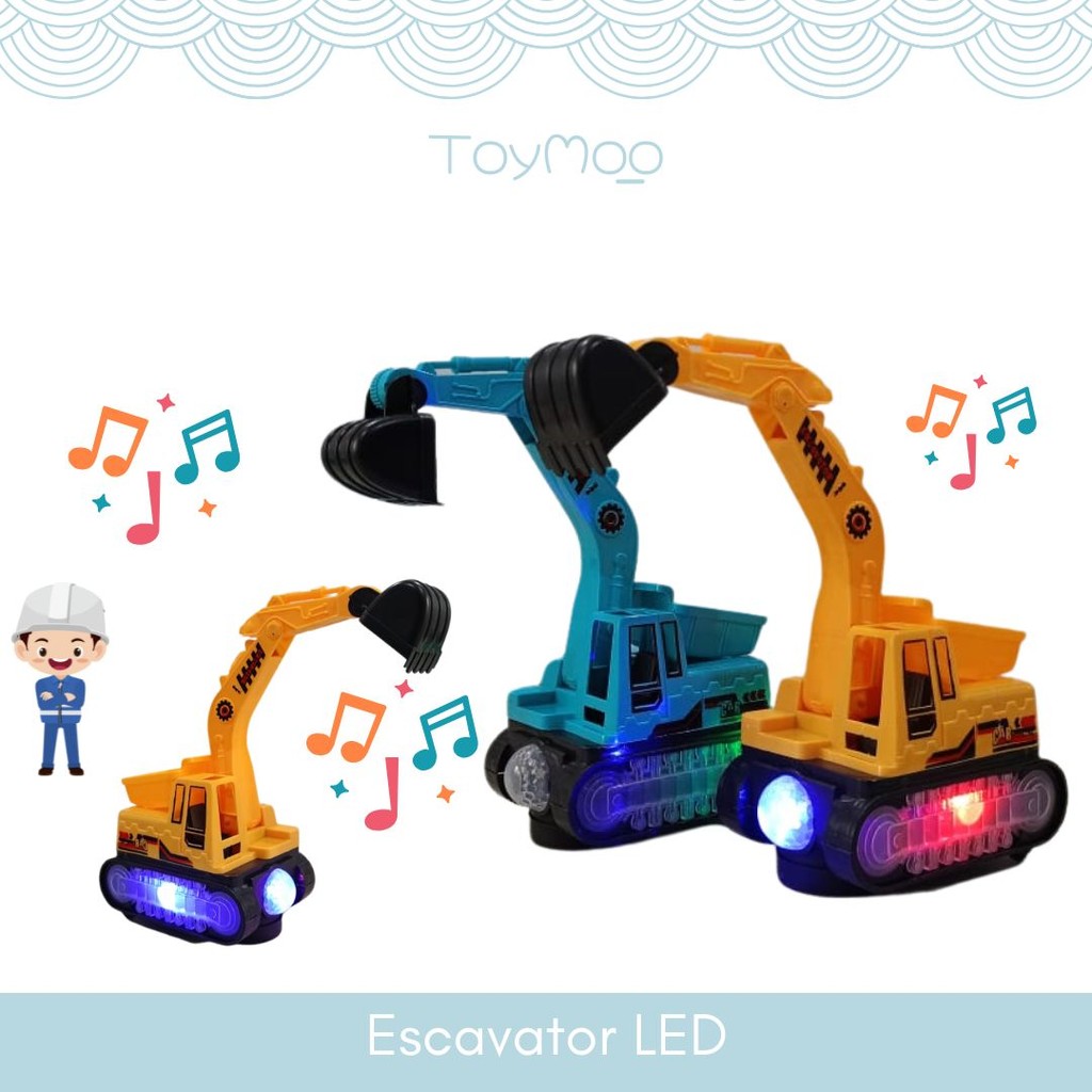 [ Toymoo ] Mainan Escavator Elektrik / Kontruksi Escavator Ada Lampu dan Musik / Mainan Truck Beko