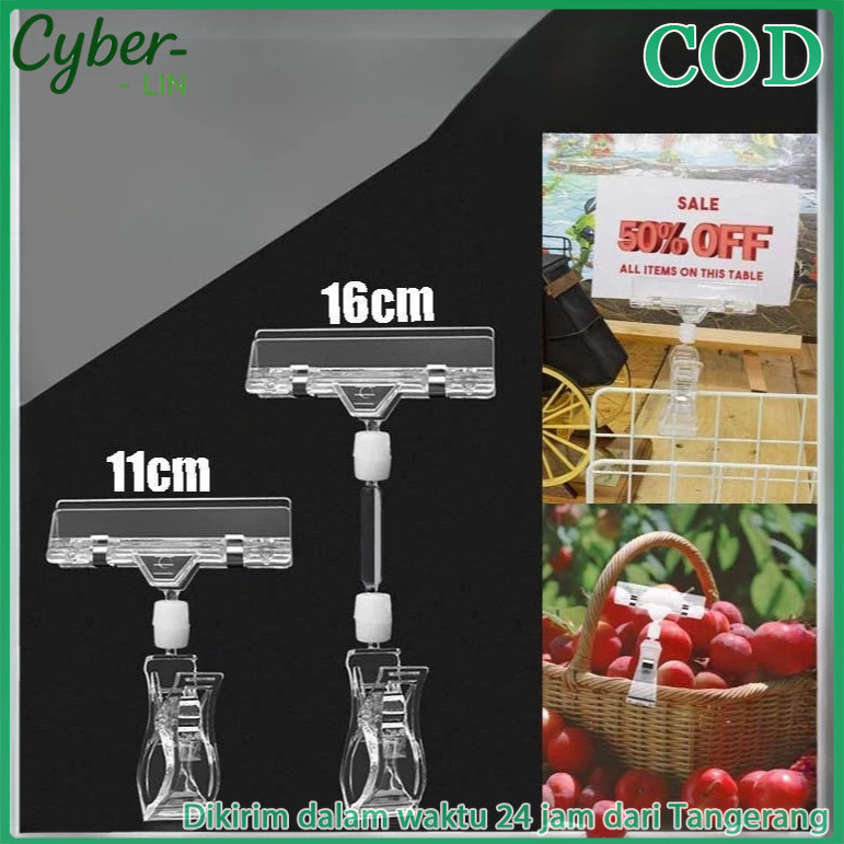 

5PCS 11/16 cm jepitan price tag Price Tag Jepitan Toko Penjepit Papan Obral Transparan