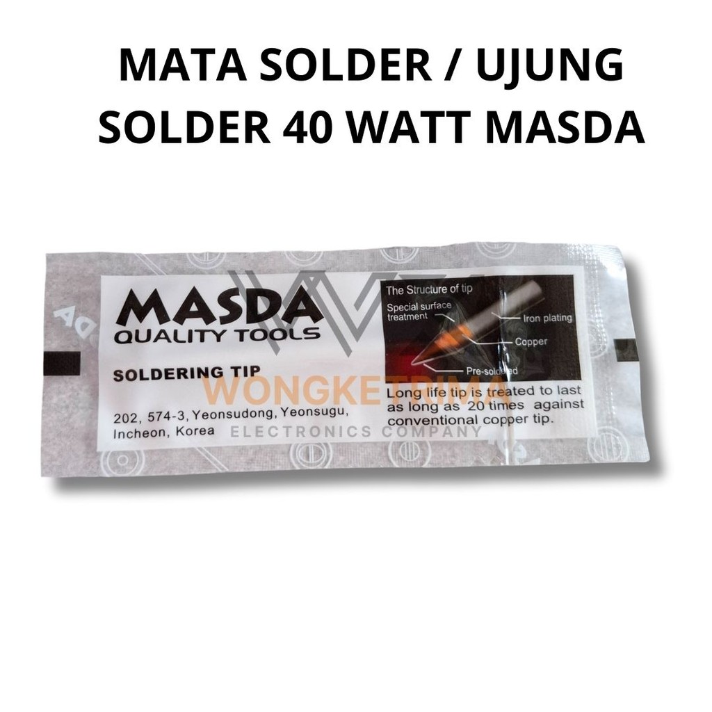 MATA SOLDER / UJUNG SOLDER MASDA 40W – Sparepart Ujung Solder 40 Watt