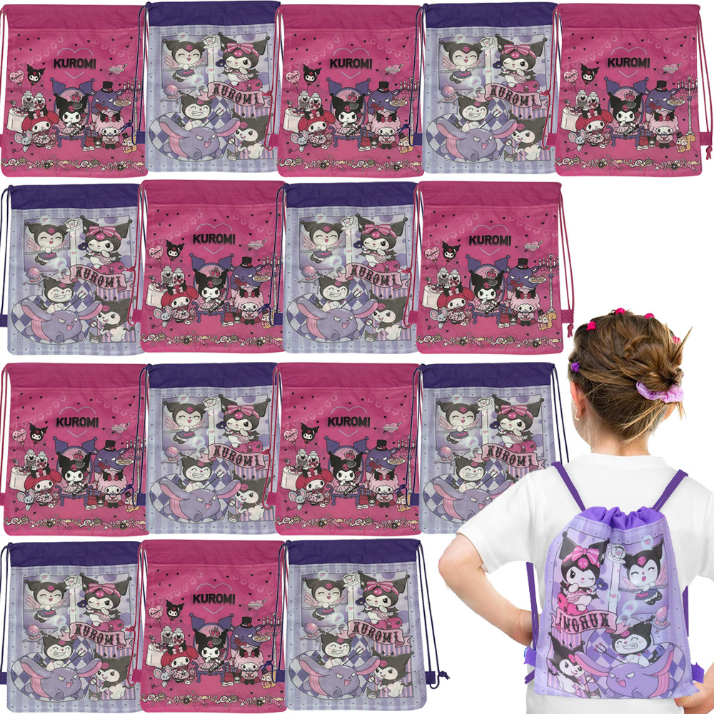 

1/4/12Pcs Sanrio Kuromi Nonwoven Drawstring Bags Cute Kuromi Party Gift Bags for Kids Girls Birthday Baby Shower Party Favors