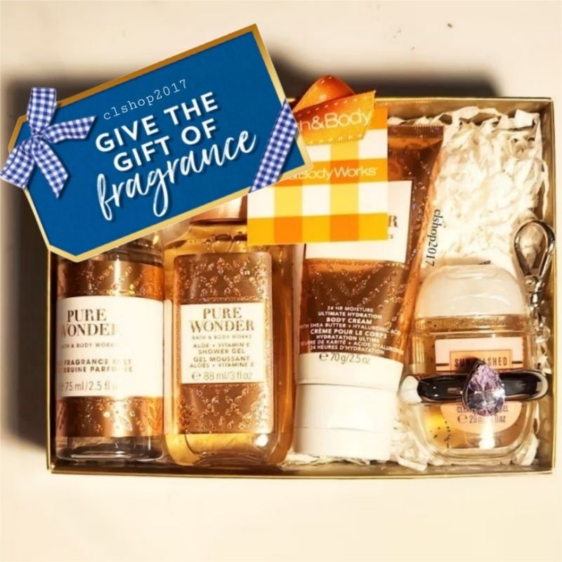 

BBW PURE WONDER GIFTSET HAMPERS KADO HADIAH ULANG TAHUN BIRTHDAY GIFT PAKET HARI RAYA BINGKISAN SESERAHAN BATH & BODY WORKS TRAVELSIZE