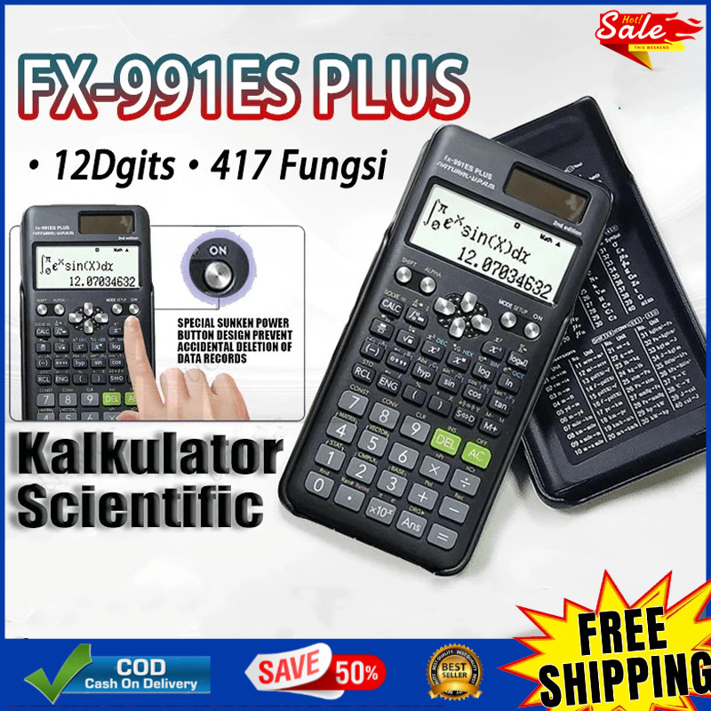 

Kalkulator Scientific Casio ilmiah FX-991EX/991ES-Plus Calculator Scientific Casio Kalkulator Casio Scientific 417 Fungsi/Dua Sumber Tenaga Baterai Dan Tenaga Matahari/40 Konstanta Rumus