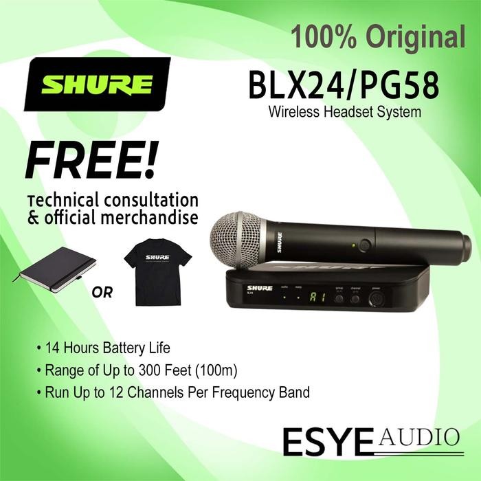 Shure BLX 24 PG58 BLX24 PG 58 BLX24/PG58 Wireless Microphone Original