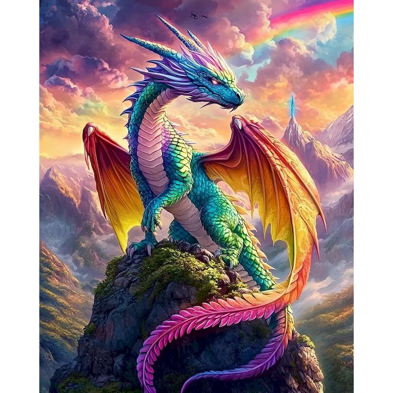 

GATYZTORY Painting By Numbers Colorful Dragon Animals Adult Acrylic Kit DIY Acrylic Paint Canva Artwork Canva Art Gift
