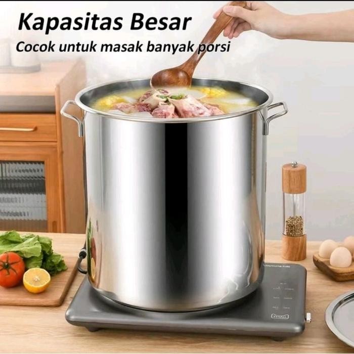 TERBARU panci stainless steel 304 stockpot panci kuah sayur 25 cm 30 cm 40 cm 35 cm/ Dandang - 25cm 