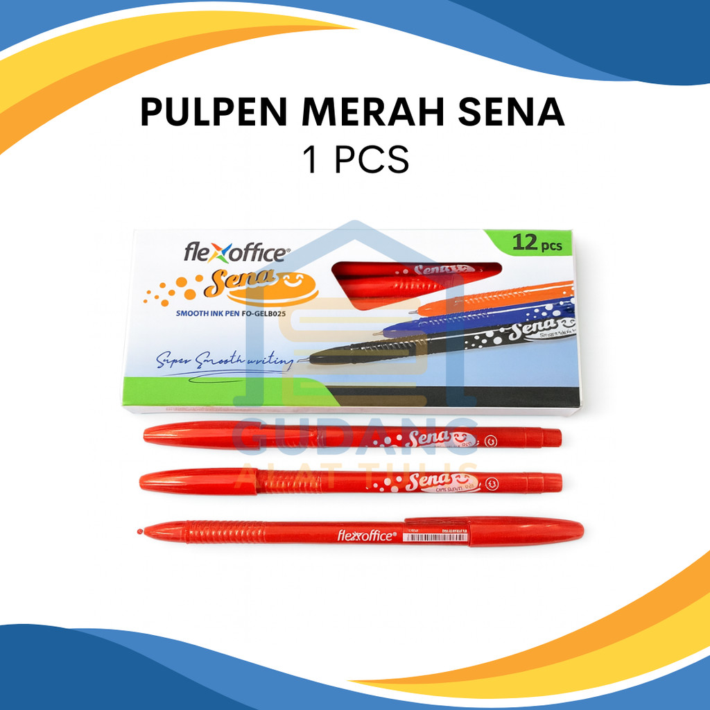 

PULPEN SENA FLEXOFFICE TINTA MERAH| 1 pcs | PER SATUAN