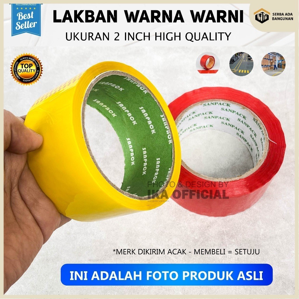 

SAB Lakban Warna Warni 2 Inch Sticky N Strong / Isolasi Warna Warni / LAKBAN WARNA WARNI OPP COLOR TAPE