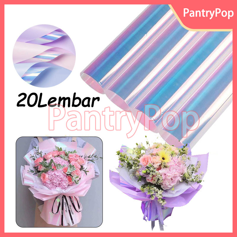 

20Lembar Flower Wrapping Symphony Film / Kertas Buket Kilat Cellophane Hologram Symphony Film Flower Wrapping Hologram