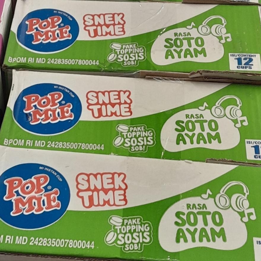 

Pop Mie Mini Mie Instan Cup Per 2 Dus Rasa Soto Ayam 38gr ( 2dus x 12pcs )
