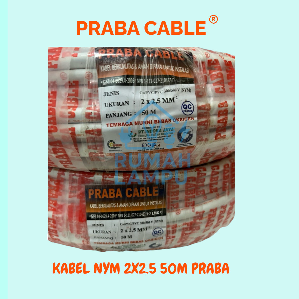 KABEL TUNGGAL NYM 2X2.5 50M PRABA