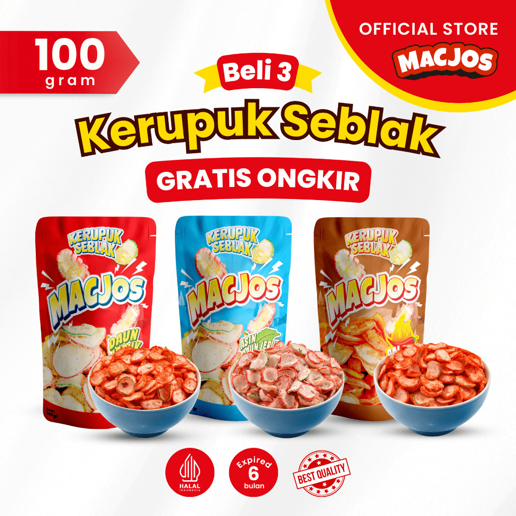 

Umbara.shop MACJOS Cemilan Kerupuk Seblak - Isi 100gr Beli 4 Hemat Banyak